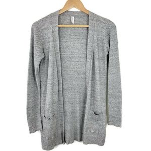 GAP | Heathered Gray Open Front Ribbed Cardigan Medium